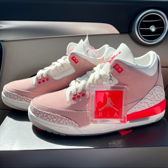 🌸 Nike Air Jordan 3 Retro white pink shoes - Picture 4 of 4